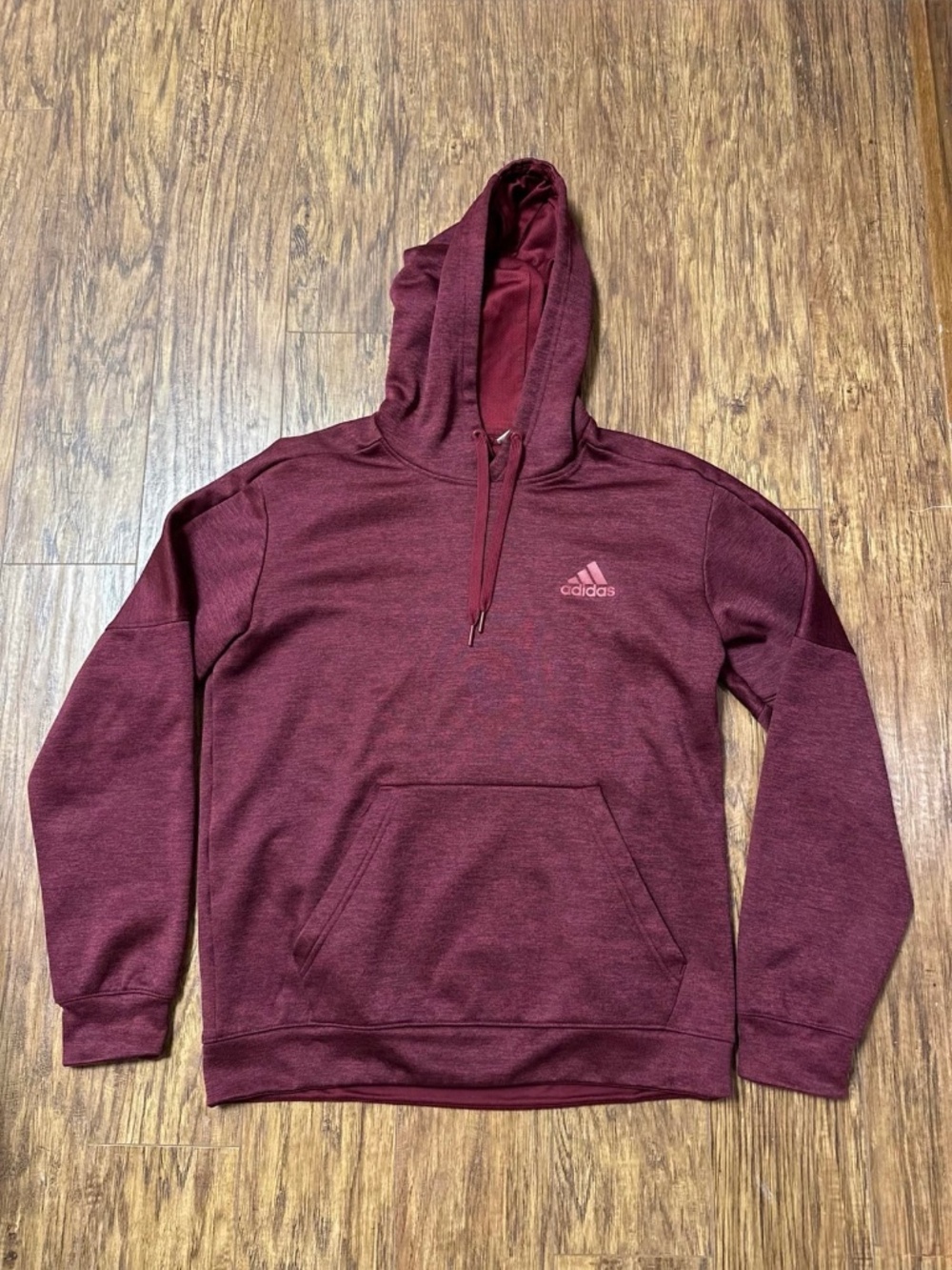 Adidas Men’s Climawarm Pullover Hoodie Heathered Red Size Medium